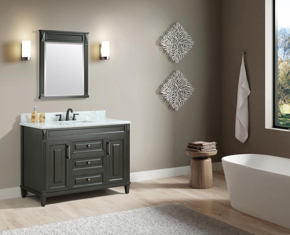 Sterling White 49 in. Vanity with Marble Top
