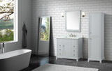 Aurora White 37 in. Vanity with Carrara Top