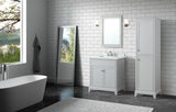 Studio Design Collection Aurora 31 in. Vanity with Carrara Marble Top, Light Gray
