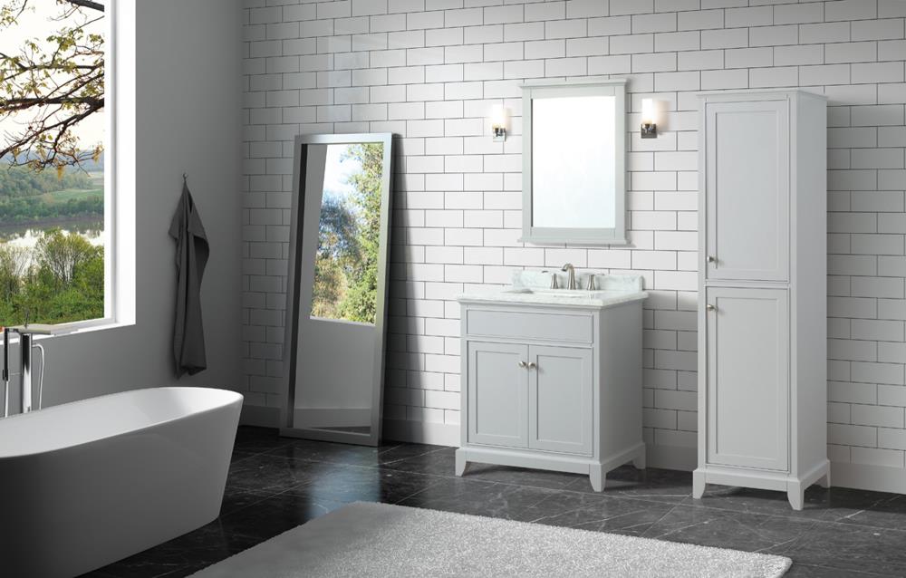Aurora White 31 in. Vanity with Carrara Top
