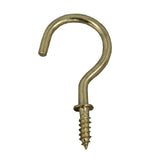 Project Source 4-Pack Brass Cup Hooks, 1.5-in (2.07-in depth) Steel