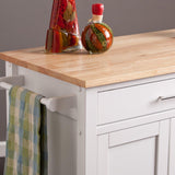 Boston Loft Furnishings White Composite Base with Wood Top Kitchen Island (19-in x 41-in x 35-in)