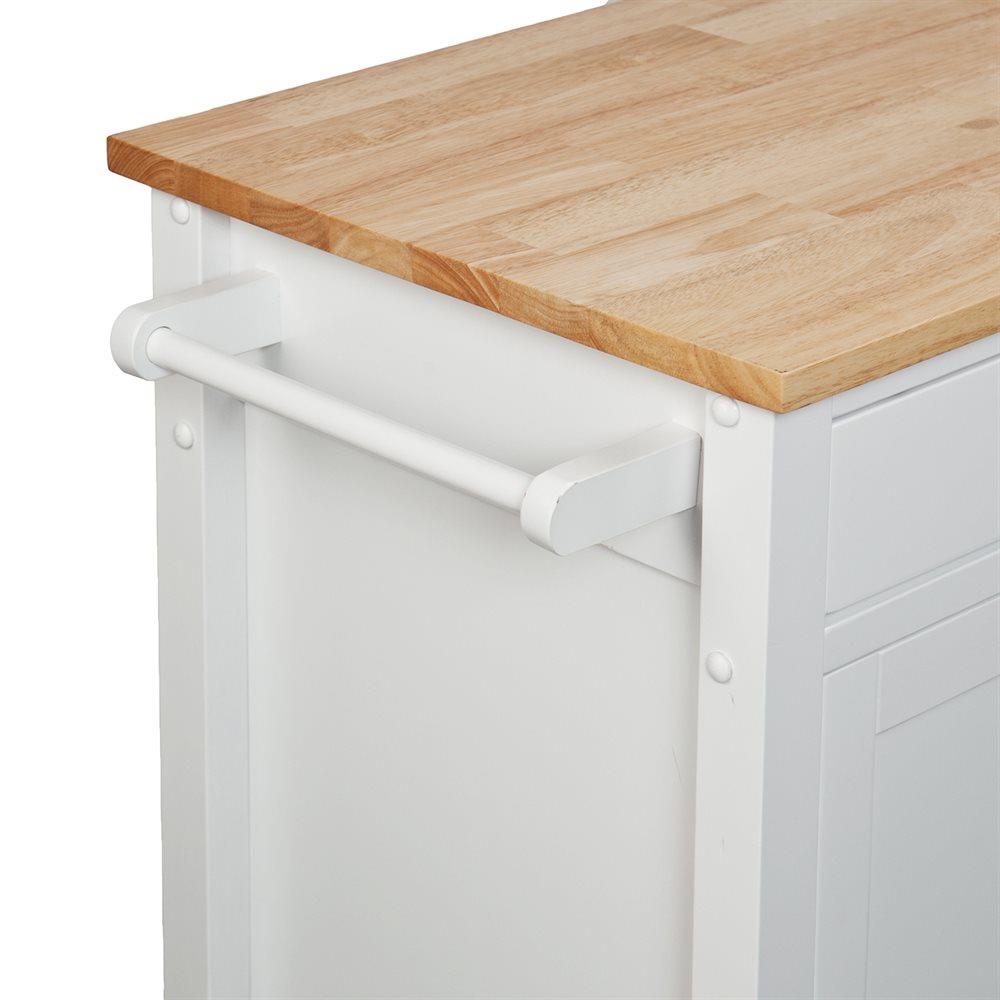 Boston Loft Furnishings White Composite Base with Wood Top Kitchen Island (19-in x 41-in x 35-in)