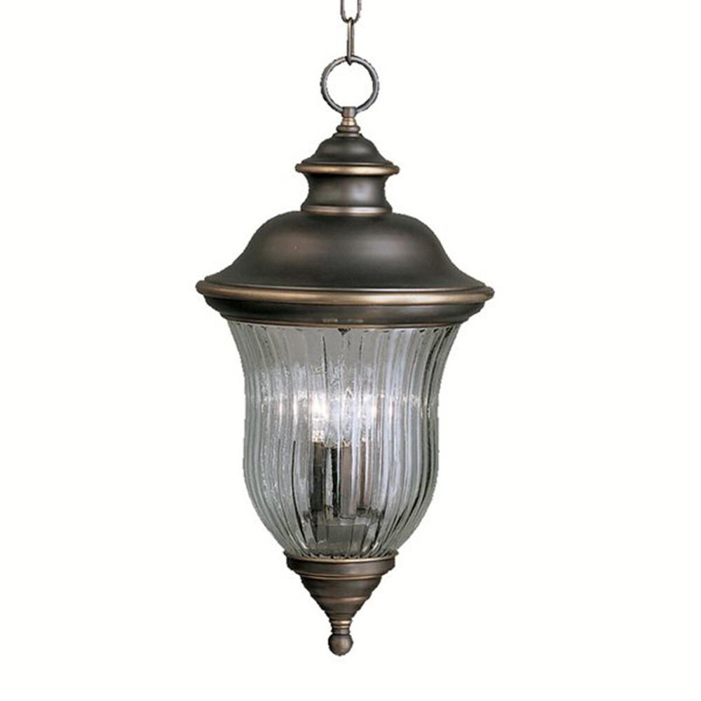 Kichler Sausalito Olde Bronze Traditional Clear Glass Teardrop Pendant Light