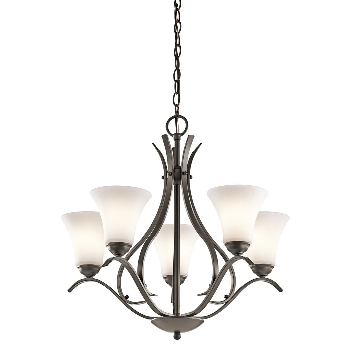 Kichler Keiran 5-Light Olde Bronze Transitional Chandelier, 24.5-in W x 23.25-in H