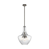 Kichler Everly 3-Light Olde Bronze Transitional Seeded Glass Teardrop Led, Medium Hanging Pendant Light