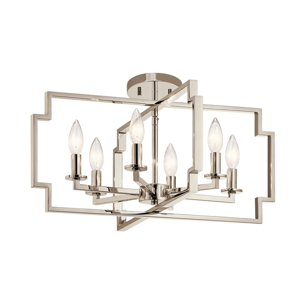 Kichler Downtown Deco 6-Light Polished Nickel Transitional Chandelier