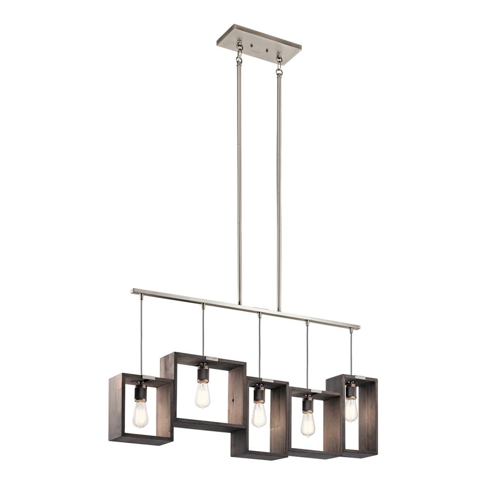 Kichler Industrial Frames Classic Pewter 5-Light Linear Kitchen Island Pendant, 44.5-in