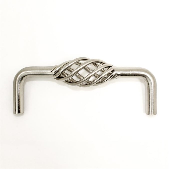 Stone Mill Hardware Stockbridge Birdcage 3-3/4-in (96mm) Center to Center Satin Nickel Arch Birdcage Drawer Pull