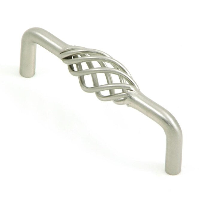 Stone Mill Hardware Stockbridge Birdcage 3-3/4-in (96mm) Center to Center Satin Nickel Arch Birdcage Drawer Pull