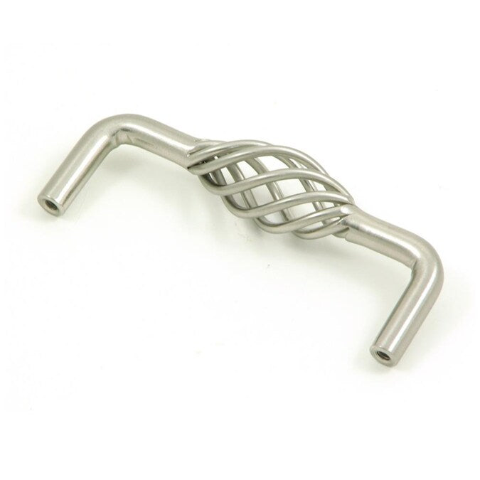 Stone Mill Hardware Stockbridge Birdcage 3-3/4-in (96mm) Center to Center Satin Nickel Arch Birdcage Drawer Pull