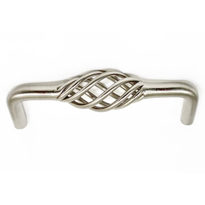 Stone Mill Hardware Stockbridge Birdcage 3-3/4-in (96mm) Center to Center Satin Nickel Arch Birdcage Drawer Pull