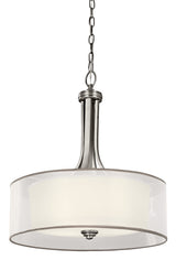 Kichler Lacey 3-Light Antique Pewter Transitional Etched Glass Drum Medium Hanging Single