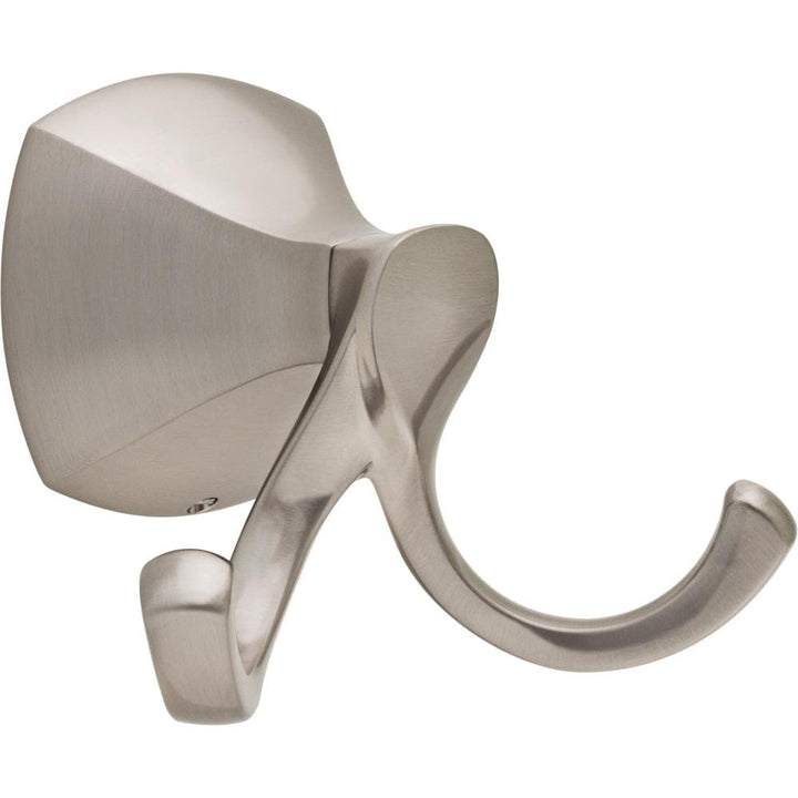 Delta Sandover Double Towel Hook with SpotShield Brushed Nickel Finish, 3.31 in H x 4.29 in W x 2.80 in D