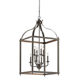 Kichler Larkin 8-Light Olde Bronze Transitional Cage Large Hanging Pendant Light