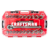 CRAFTSMAN VERSASTACK 22-Piece SAE/Metric Gunmetal Chrome Mechanics Tool Set, 1/2-in Drive