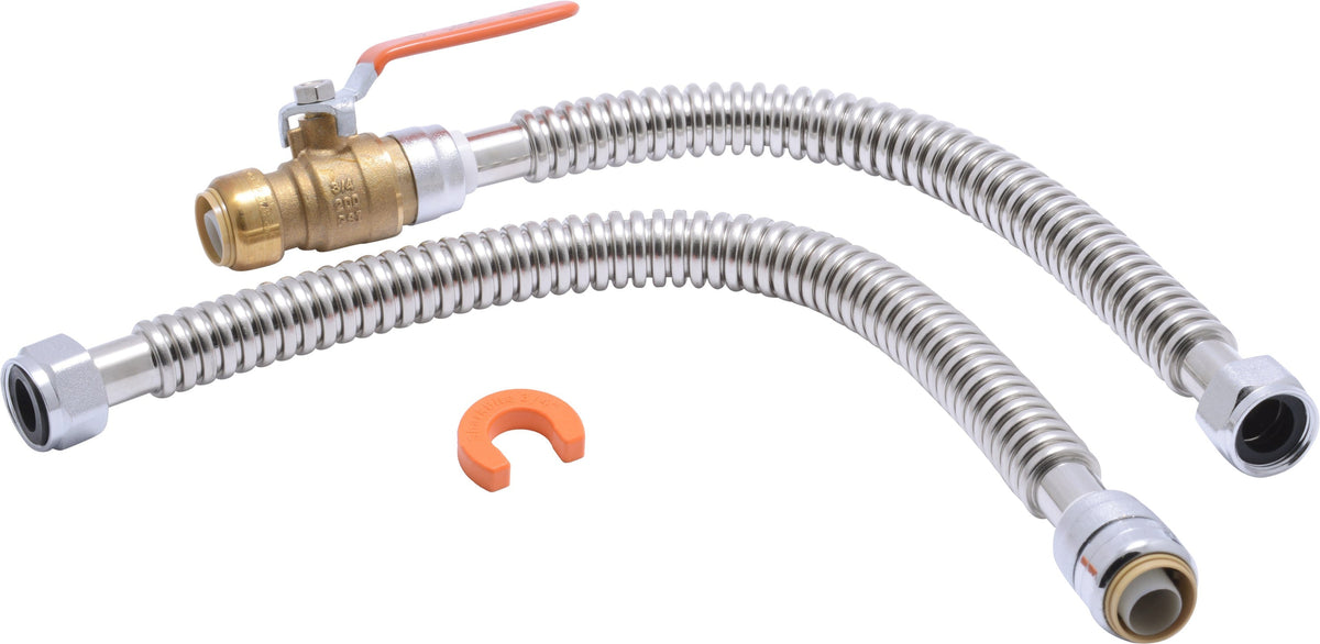 SharkBite 18-in L 3/4-in Push Inlet x 3/4-in Outlet Corrugated Stainless Steel Water Heater Connector