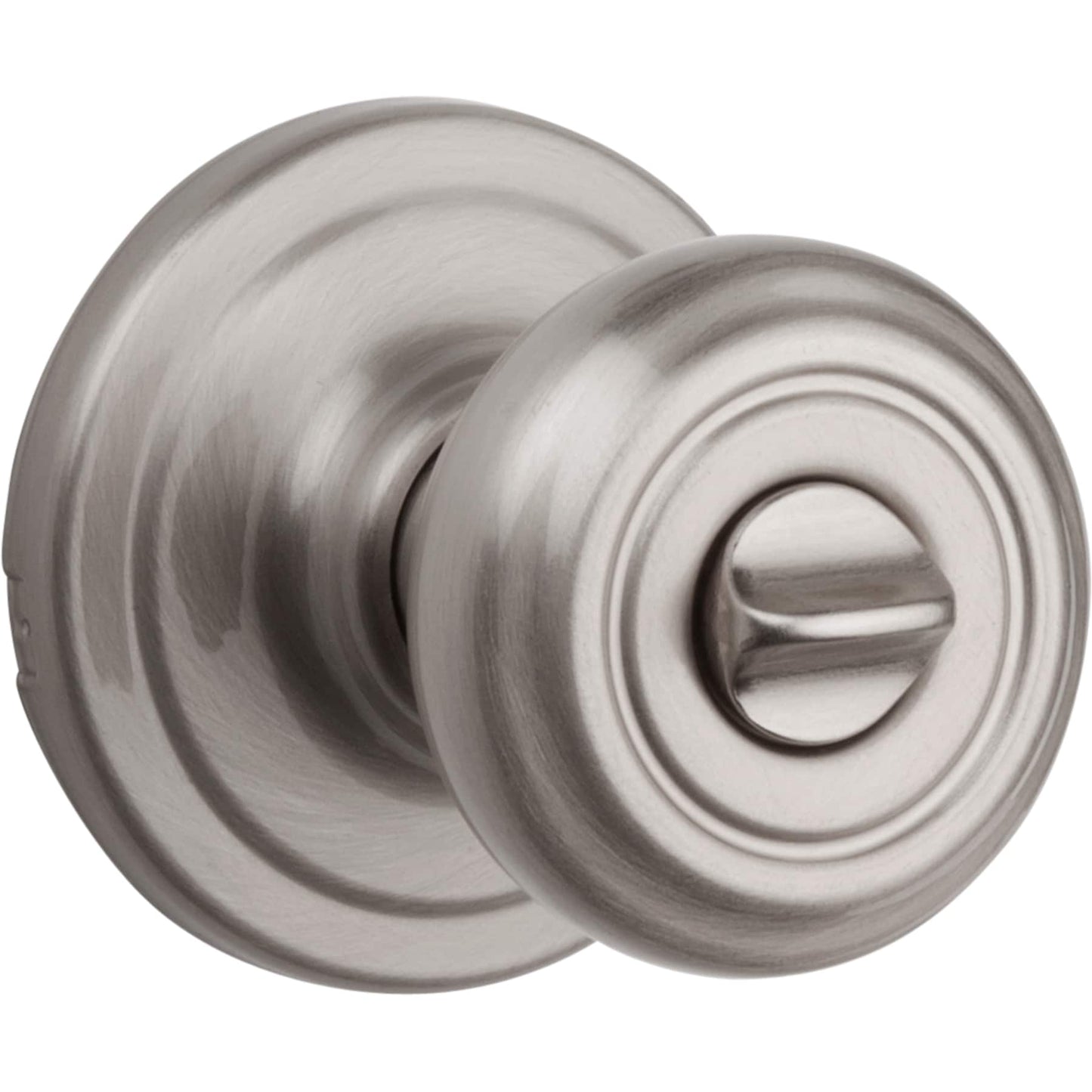 Kwikset Cameron Satin Nickel Privacy Door Knob, ANSI/BHMA Grade 2, Fits 1-3/8 to 1-3/4 in Doors
