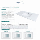 Transolid Juliette 49 in. W x 22 in. D Vitreous China Vanity Top in White, Single Sink, 4-in Centerset