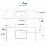 Transolid Juliette 49 in. W x 22 in. D Vitreous China Vanity Top in White, Single Sink, 4-in Centerset