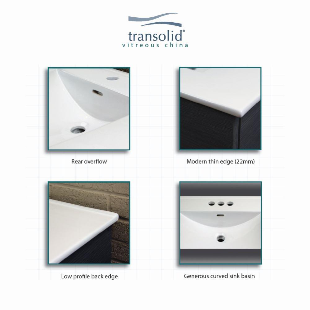 Transolid Juliette 49 in. W x 22 in. D Vitreous China Vanity Top in White, Single Sink, 4-in Centerset