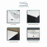 Transolid Juliette 49 in. W x 22 in. D Vitreous China Vanity Top in White, Single Sink, 4-in Centerset