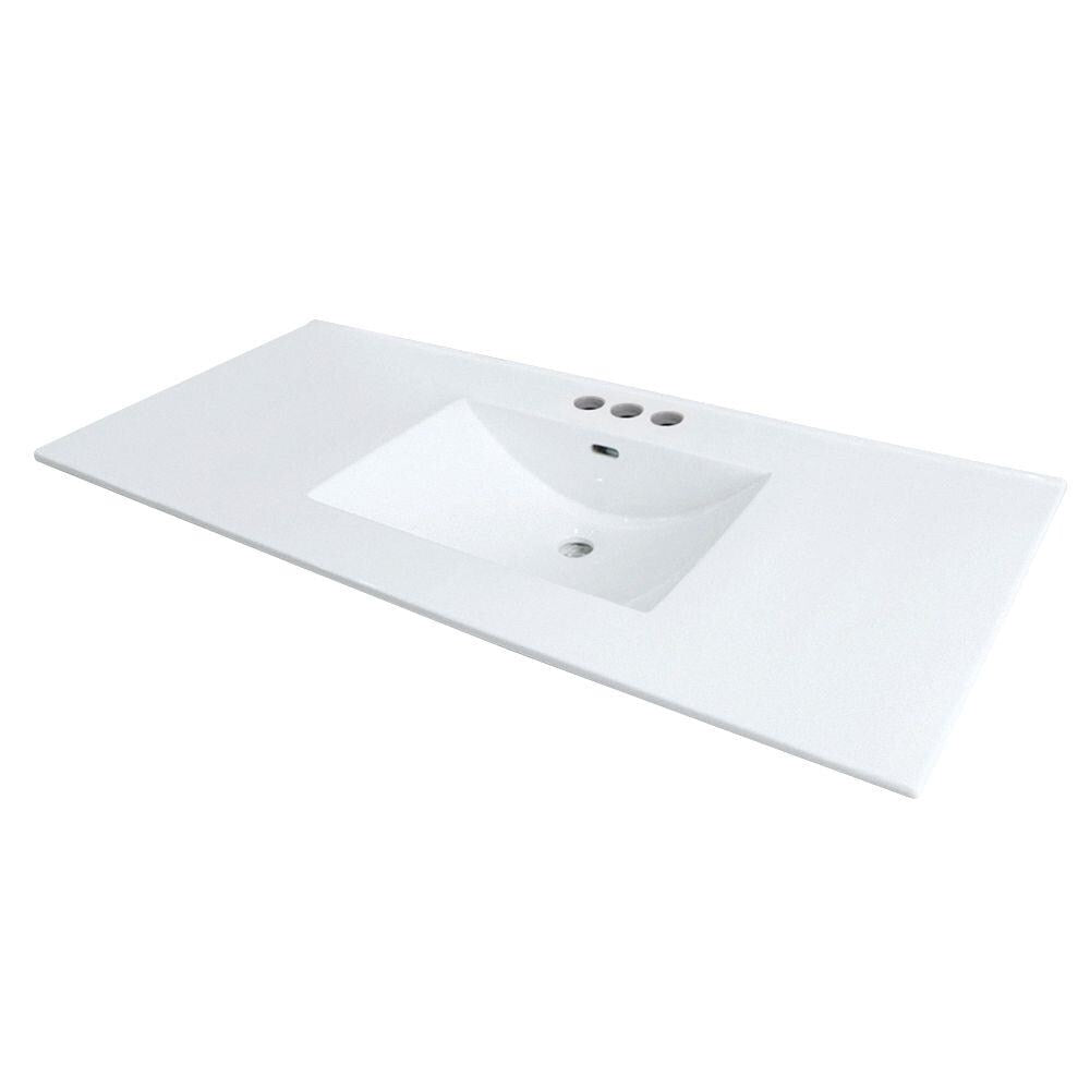 Transolid Juliette 49 in. W x 22 in. D Vitreous China Vanity Top in White, Single Sink, 4-in Centerset