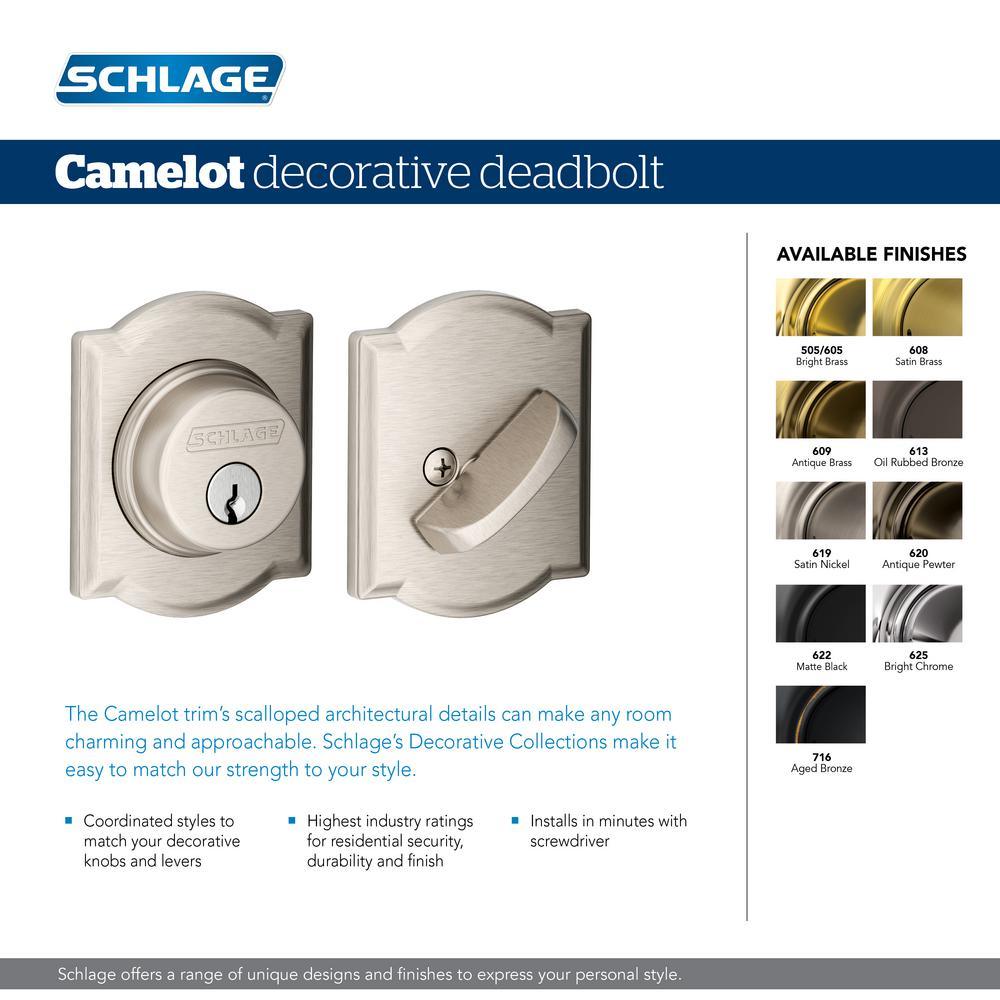 Camelot Aged Bronze Single Cylinder Deadbolt with Georgian Entry Door Knob Combo Pack - Super Arbor