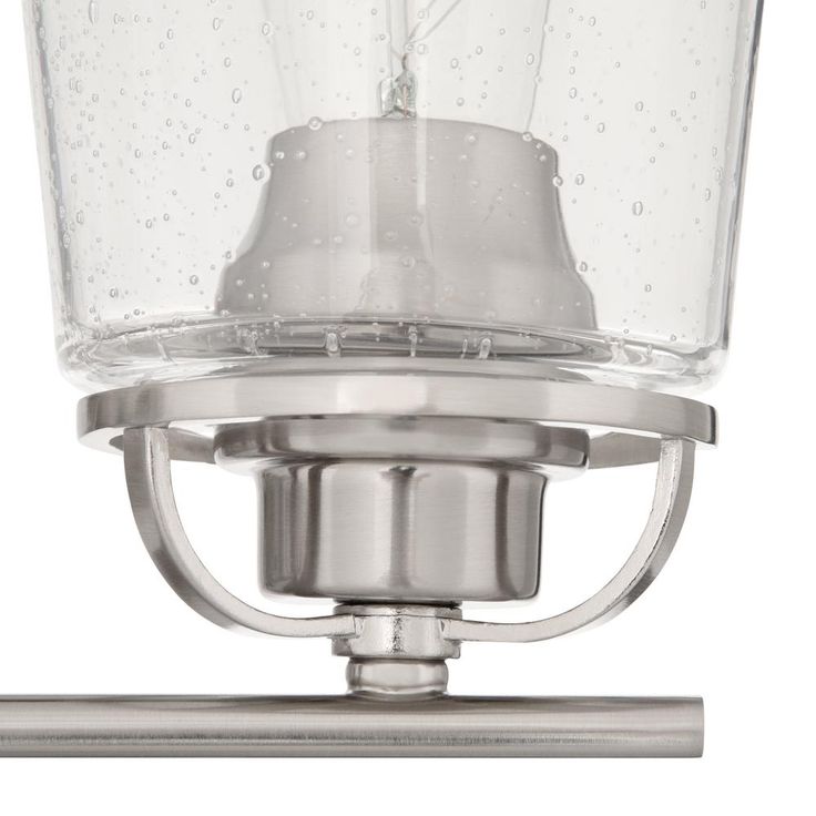 Inspiration 23.19 in. 3-Light Brushed Nickel Bathroom Vanity Light with Glass Shades