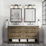 allen + roth Kennilton 60-in Gray Oak Double Sink Bathroom Vanity with Gray Oak Engineered Stone Top