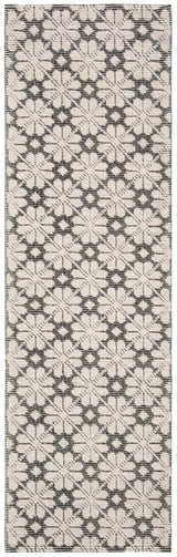 Safavieh Vermont Cornwall 2 x 8 Ivory/Black Indoor Floral/Botanical Handcrafted Wool Runner
