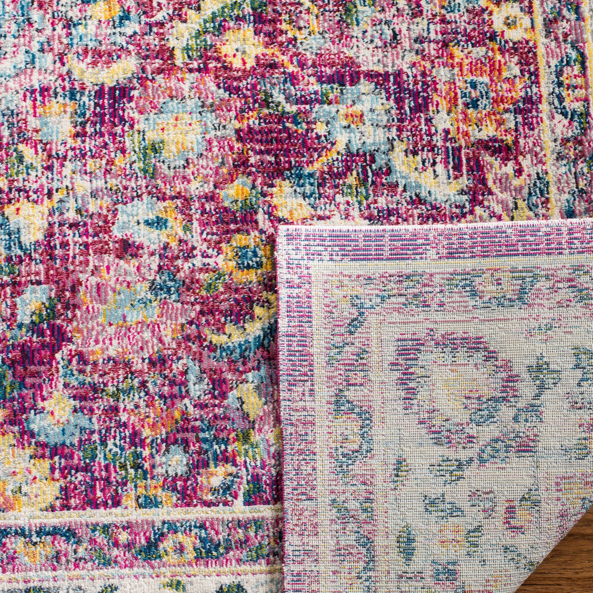 Safavieh Merlot Zoria 9 x 12 Red/Multi Indoor Floral/Botanical Oriental Area Rug