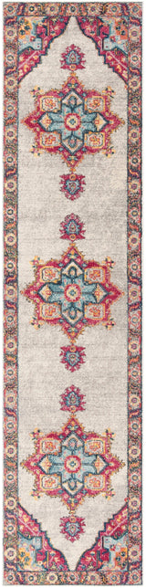 Safavieh Merlot Peri 2 x 6 Cream/Multi Indoor Floral/Botanical Oriental Runner Rug