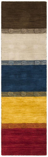 Safavieh Himalaya Kanto 2 x 8 Beige/Multi Indoor Stripe Handcrafted Runner