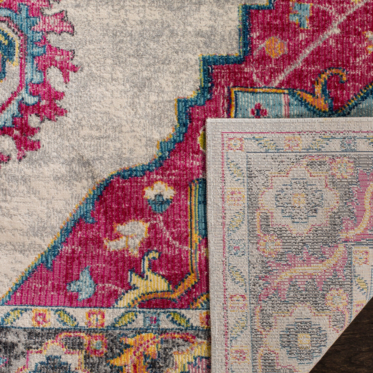 Safavieh Merlot Peri 2 x 6 Cream/Multi Indoor Floral/Botanical Oriental Runner Rug