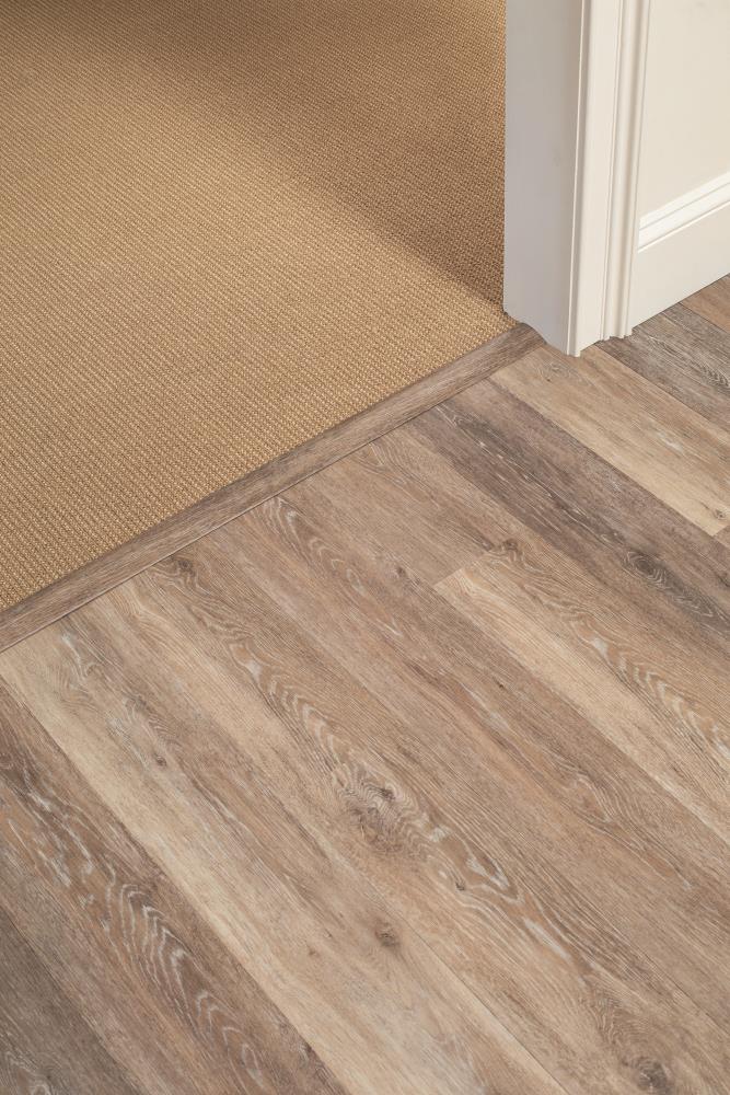 STAINMASTER Washed Oak Dove 3-in-1 x 94-in Vinyl Floor T-Moulding, 2-in Width