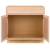 Project Source Oak Brook 36-in W x 35-in H x 23.75-in D Natural Unfinished Oak 1-Drawer Base Fully Assembled Cabinet (Flat Panel Square Style)