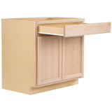Project Source Oak Brook 36-in W x 35-in H x 23.75-in D Natural Unfinished Oak 1-Drawer Base Fully Assembled Cabinet (Flat Panel Square Style)