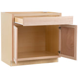 Project Source Oak Brook 36-in W x 35-in H x 23.75-in D Natural Unfinished Oak 1-Drawer Base Fully Assembled Cabinet (Flat Panel Square Style)