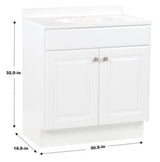 Project Source 30.5-in White Single Sink Bathroom Vanity with White Cultured Marble Top