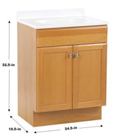 Project Source 24.5-in Golden Single Sink Bathroom Vanity with White Cultured Marble Top