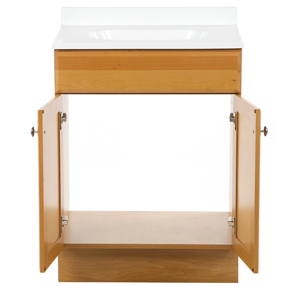 Project Source 24.5-in Golden Single Sink Bathroom Vanity with White Cultured Marble Top