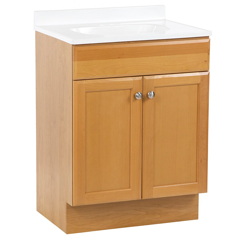 Project Source 24.5-in Golden Single Sink Bathroom Vanity with White Cultured Marble Top