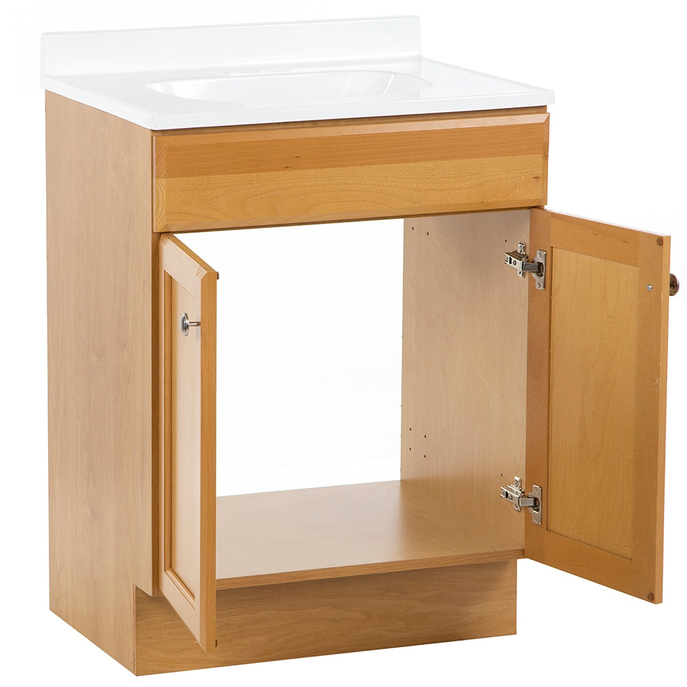 Project Source 24.5-in Golden Single Sink Bathroom Vanity with White Cultured Marble Top