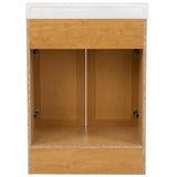 Project Source 24-in Golden Single Sink Bathroom Vanity with White Cultured Marble Top