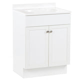 Project Source 24.5-in White Shaker Single Sink Bathroom Vanity with White Cultured Marble Top