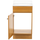 Project Source 18-in Golden Single Sink Bathroom Vanity with White Cultured Marble Top