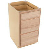 Project Source Ready to Finish 18-in W x 35-in H x 21-in D 3-Drawer Freestanding Cabinet Bank, Natural Rustic Oak