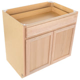 Project Source Oak Brook 36-in W x 35-in H x 23.75-in D Natural Unfinished Oak 1-Drawer Base Fully Assembled Cabinet (Flat Panel Square Style)