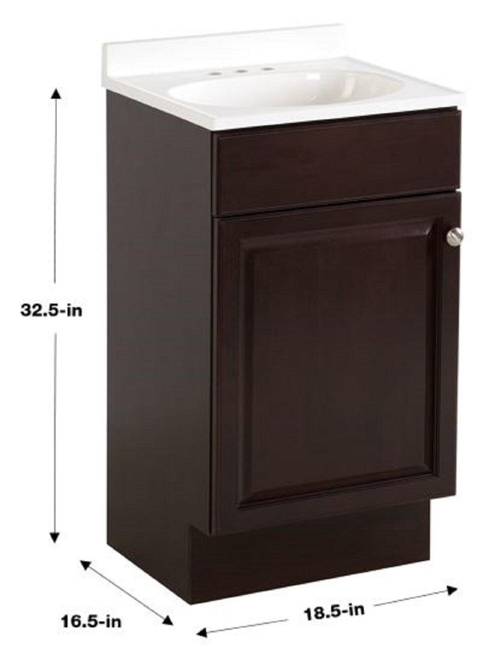 Project Source 18-in Java Single Sink Bathroom Vanity with White Cultured Marble Top